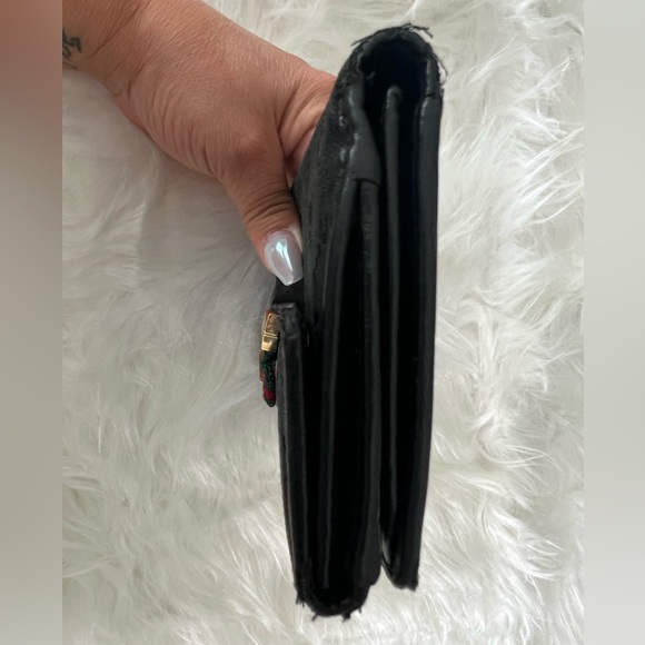 🖤 Vintage Gucci GG Monogram Bow Wallet | Classic Black Canvas 🖤 - Picture 4 of 7